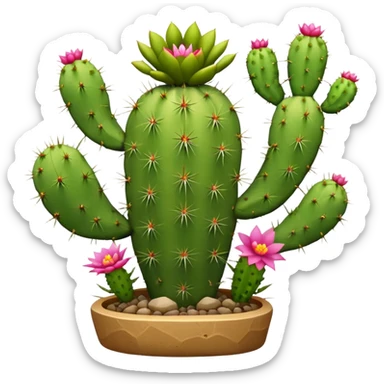 green cactus with arms sticker