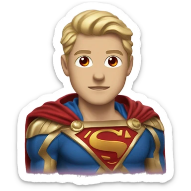 super homelander from "the boys" series with red eyes  sticker