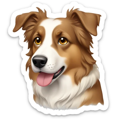 a full body, tan, cream, white, light brown, Australian Shepard sticker