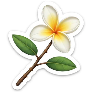 single Frangipani stem sticker