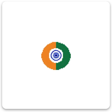 Detailed pixel art of Indian national flag with saffron, white and green colors sticker