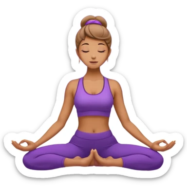 A woman in purple yoga outfit bending backward in camel pose, glowing stars around her, elegant composition. (reference pose) sticker
