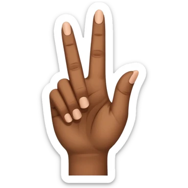 A flat hand with the palm facing towards me and the middle finger bent 90 degrees sticker
