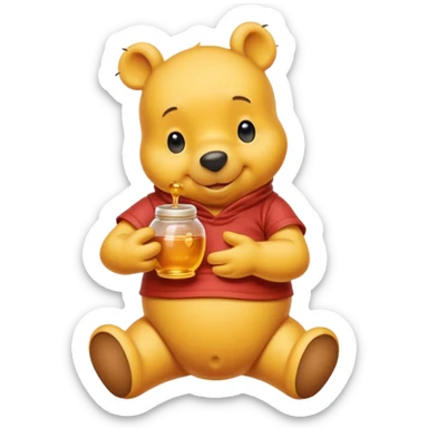 Winnie the Pooh holding a honey pot sticker
