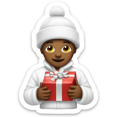 white christmas gift sticker