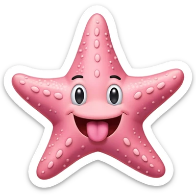 Patrick Star pink starfish goofy face tongue out sticker