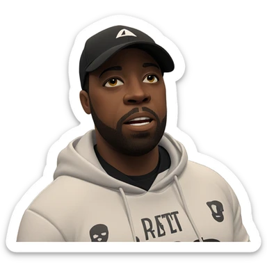 cool guy in white hoodie sticker