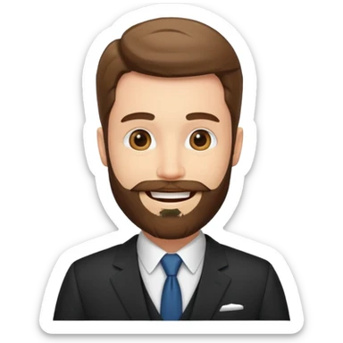 bearded man in a suit sticker