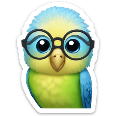 Budgie with glasses  sticker