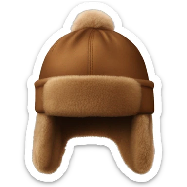 brown realistic UGG hat fur sticker