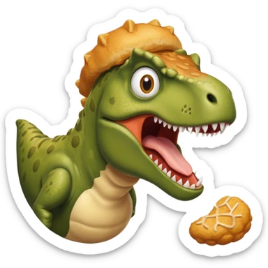 Trex scared of chicken nugget sticker