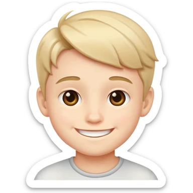 a cute boy with a smile sticker