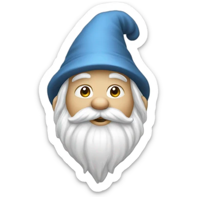 A gnome all white with finger honor sticker