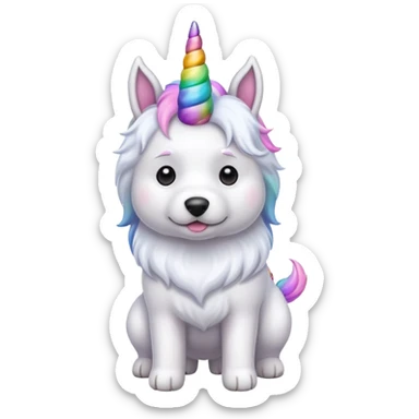 Dog with a unicorn horn  sticker