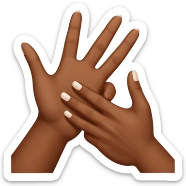 deux mains qui forment un coeur, une main blanche et une main marron sticker