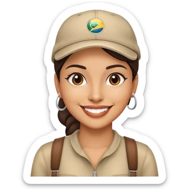 stylish latin-american woman wearing a cap and smiling sticker