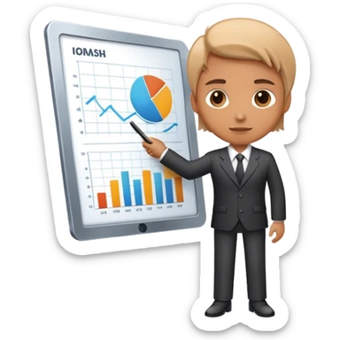 I want to create a character for a fintech application that leverages AI to predict user spending behavior, provide actionable insights to control expenses, and encourage redirecting unnecessary spending into investments.  sticker