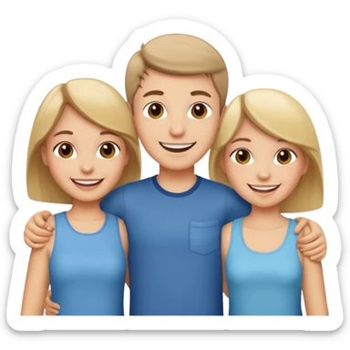 Two girls one boy  sticker