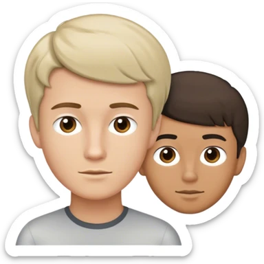 un garcon blanc avec une touffe et un metisse cheveux court sticker