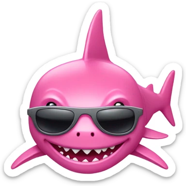 Pink shark wearing sunglasses  sticker