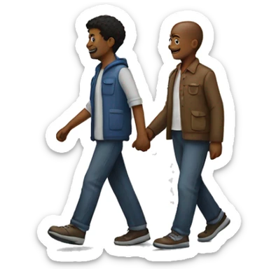 make two people walking together sticker