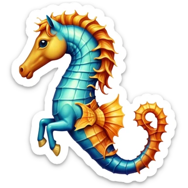 a seahorse with head of a real horse sticker