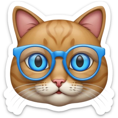 Un gato con lentes azules sticker