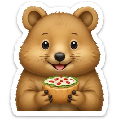 quokka eating Bánh Cuốn sticker