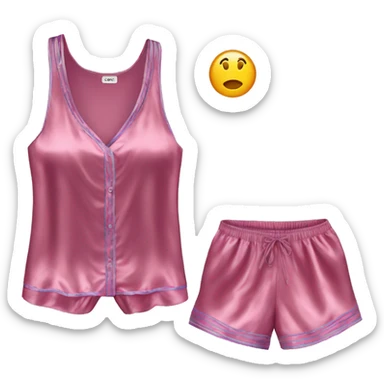 Satin pj set tank and shorts  sticker