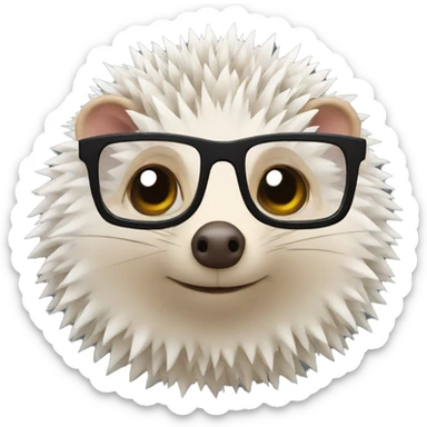 A hedgehog with glasses sticker