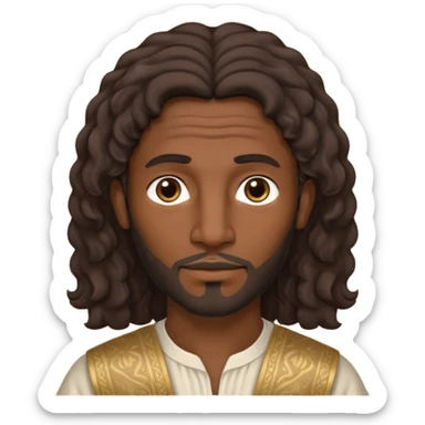 boaz - arab man from the bible no headdress with hair  sticker