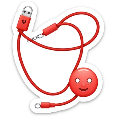 straight red string  sticker