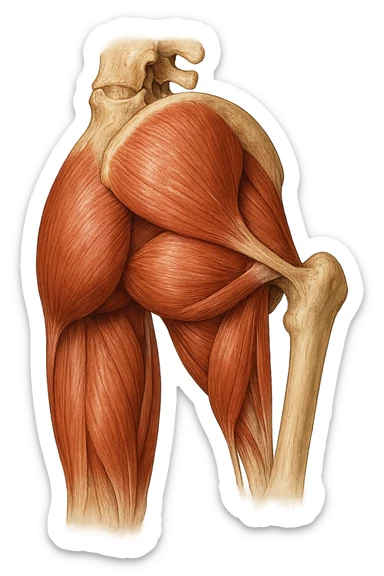 muscoli del gluteo senza scritte sticker