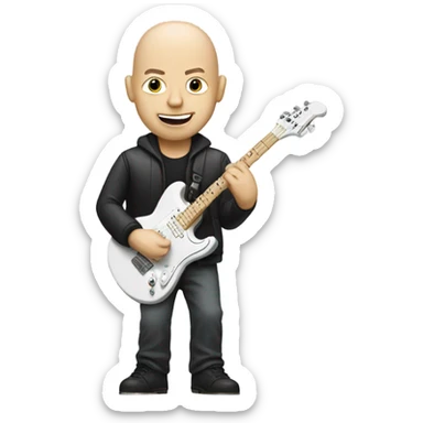 White bald guy playing an electric guitar sticker