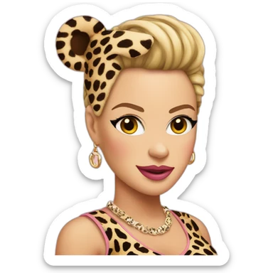 P!nk in leopard costumes with leopard headband sticker