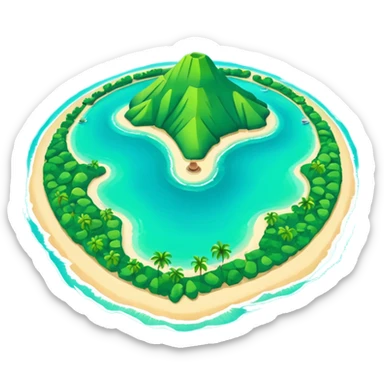 Créer un emoji représentant la Guadeloupe dans sa forme géographique réelle, vue du dessus sticker