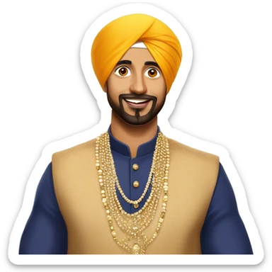 sikh man like diljit dosanj in traditional attire sticker