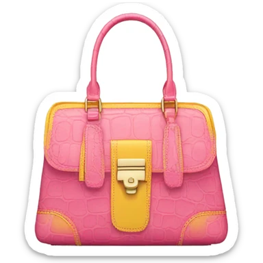 Pink and yellow Brahmin bag sticker