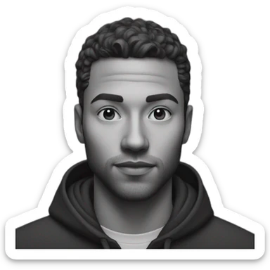 realist gigachad black and white sticker