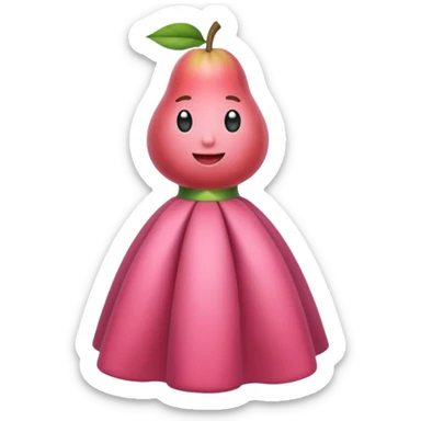 eine birne in einem pinken kleid soll aussehen wie eine reiche frau aber als birne die frau soll eine birne sein die frucht  sticker
