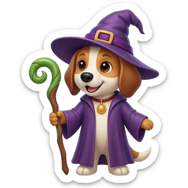 Dog wizard sticker