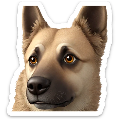 realistic brown-eyed animal portrait sticker