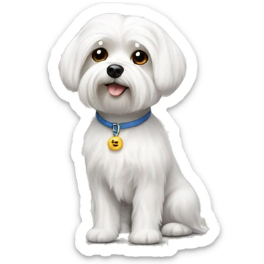 maltese more short hair sticker