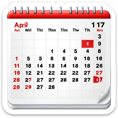 calendar 17 of April sticker