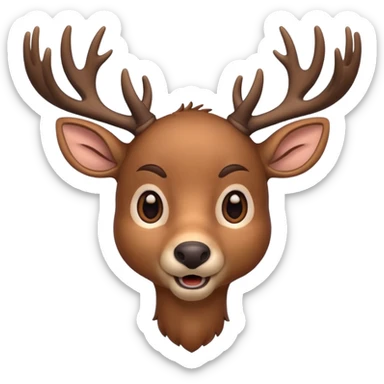 The Deer is an incredibly large and tall creature resembling a deer with an unnaturally large head, twitching ears, an outstretched jaw, and cartoonish large eyes sticker