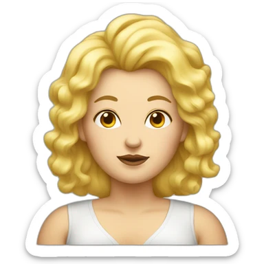 Blond fat lady big hair sticker