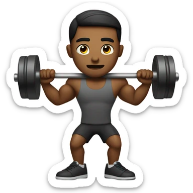 guy training with dumbells sticker