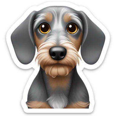 Grey and white dachshund wirehaired sticker