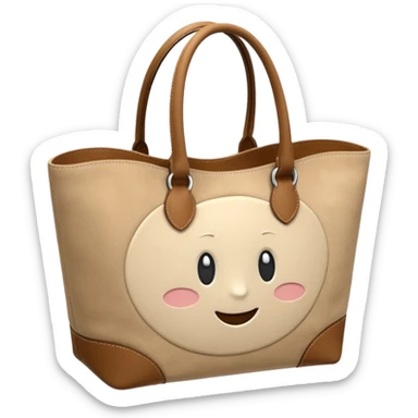 Beige suede tote bag sticker