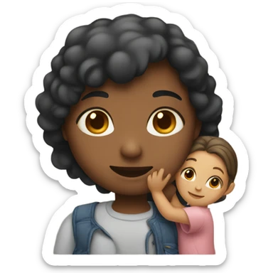 a girl holding someone of hers sticker